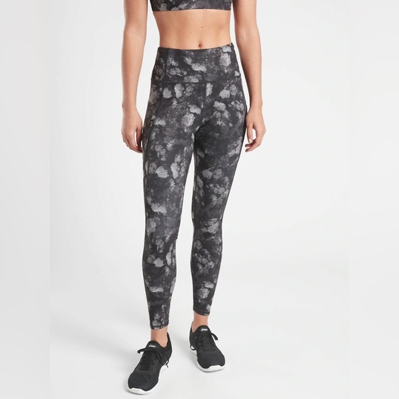 Athleta Rainier Printed Tight, Frozen Floral Grey, Size XS - Picture 1 of 11